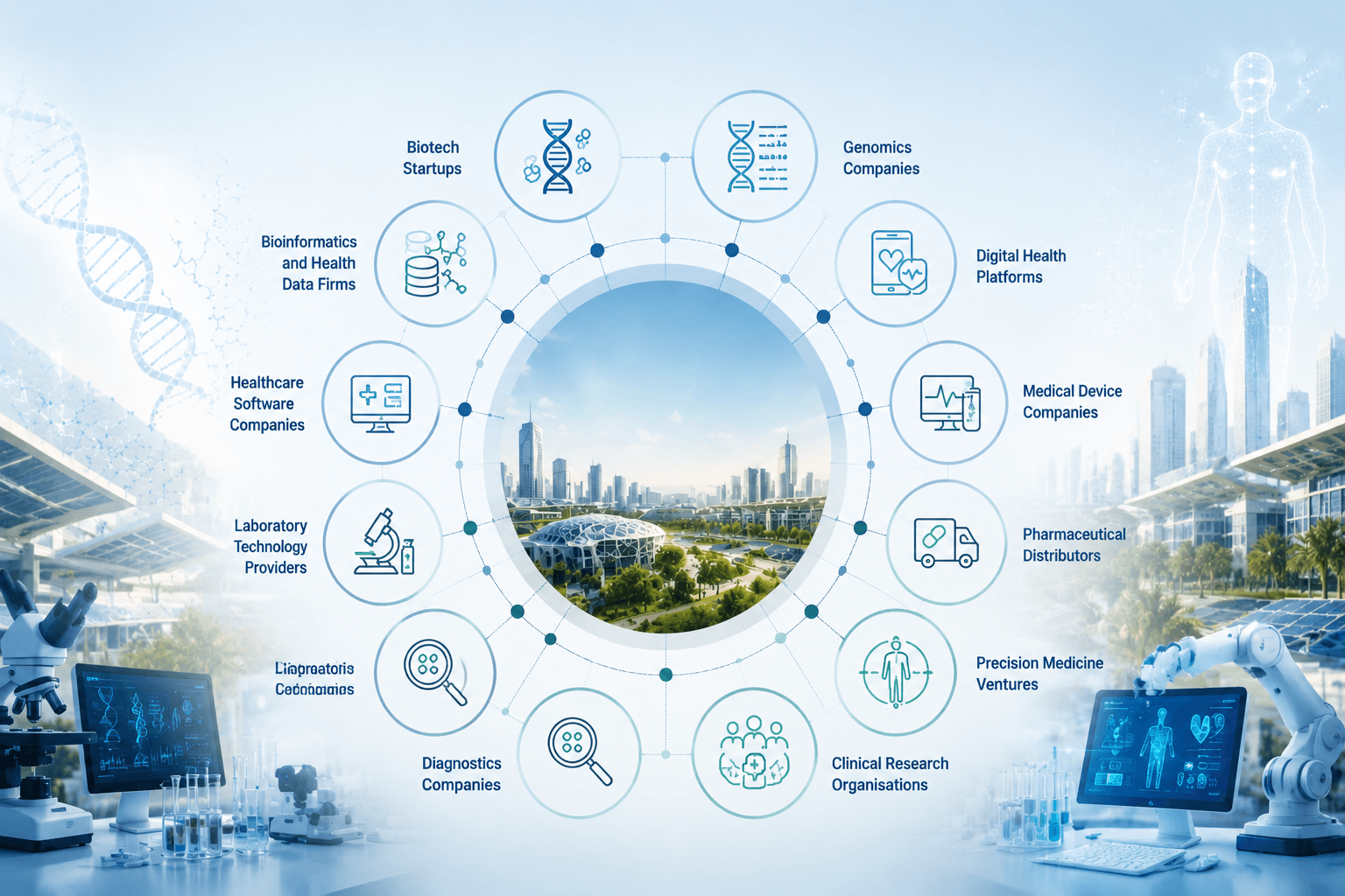 The Life Sciences cluster supports a broad range of healthcare and research-focused business models